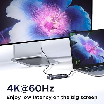 UGREEN Uno USB C HUB 4K60Hz PD100W 10Gbps USB3.2 Dağıtıcı Adaptör Laptop Macbook Pro Air USB Expander Docking Station için (7'si 1 arada HDMI RJ45)