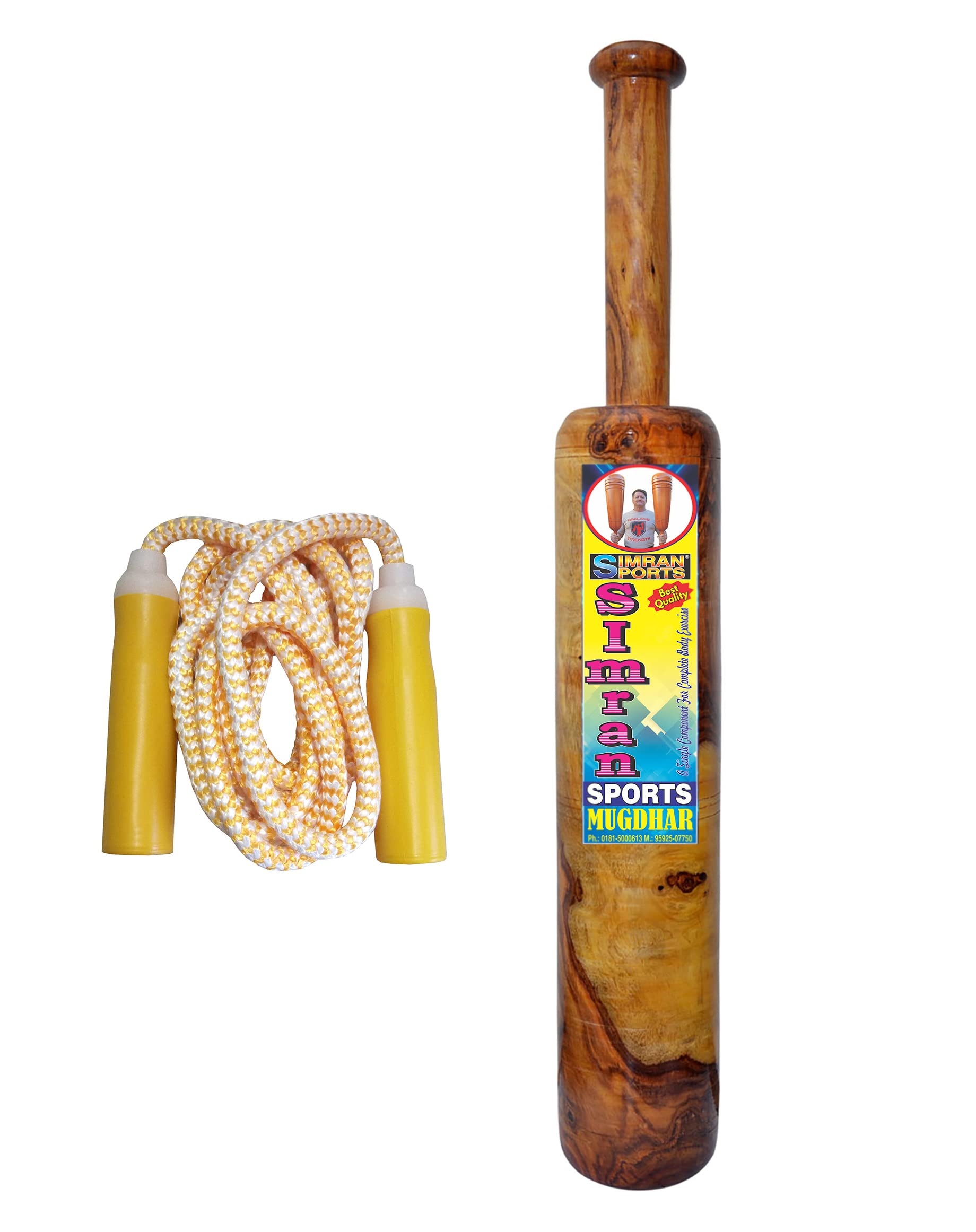 SIMRAN SPORTS Tali Sheesham Wood Indian Clubs/Mugdar/Meel/Clubbell/Karla Kattai Weight 2KG with Skipping Rope,Brown,Wood (B07PZ1G72J) Amazon Price History, Amazon Price Tracker
