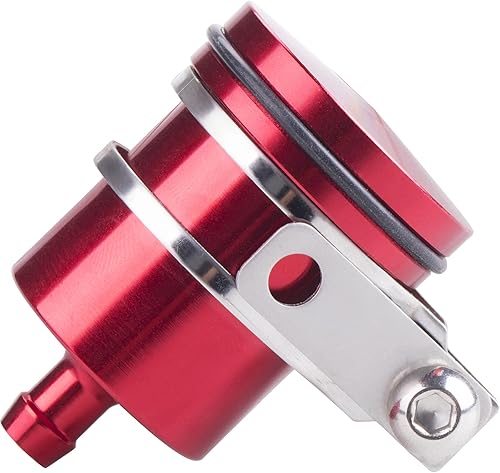 Vista 7 de Depósito de aceite universal de aluminio para motocicleta, depósito de líquido de freno, apto para Yamaha, Kawasaki, Honda, Suzuki, BMW y más (negro)