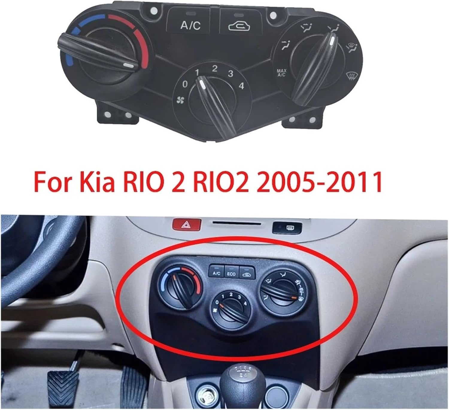 Compatible for Rio 2005-2011 Air Conditioning Switch Control Panel Heating and Cooling Air Conditioning Assembly Original