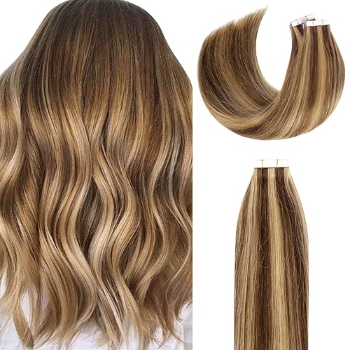 Miniatura 1 de Lacerhair - Extensiones de cabello humano sin costuras de la mejor calidad, con Balayage y color degradado, de cabello humano 100% virgen, con cinta