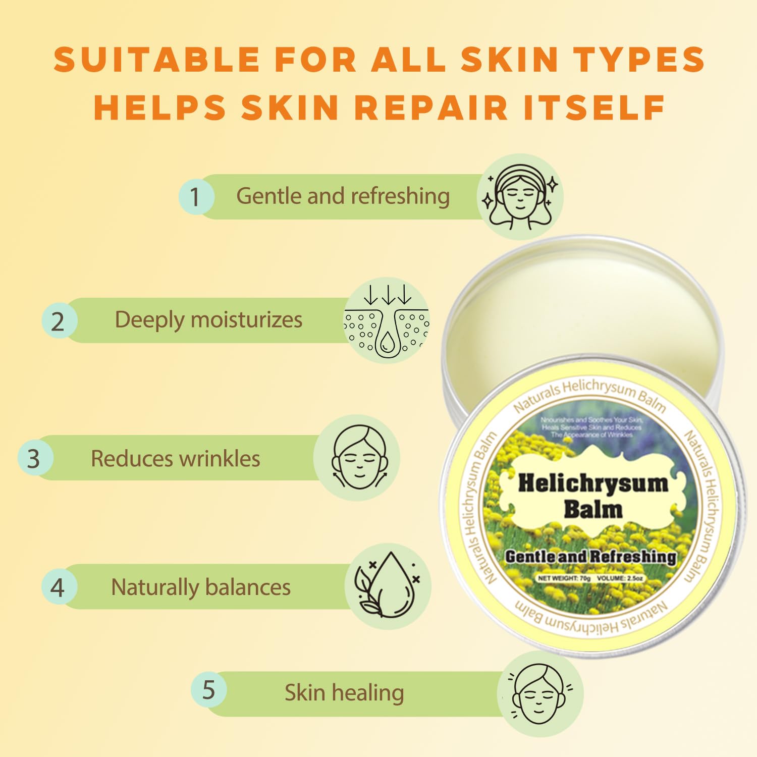 J-PRQ Helichrysum Essential Oil Balm: Plant-Powered Skin Healing | Natural Salve for Veins, Dry Skin & Hydration | Infused with Shea Butter, Beeswax & Almond Oil | 2.5oz - Image 3