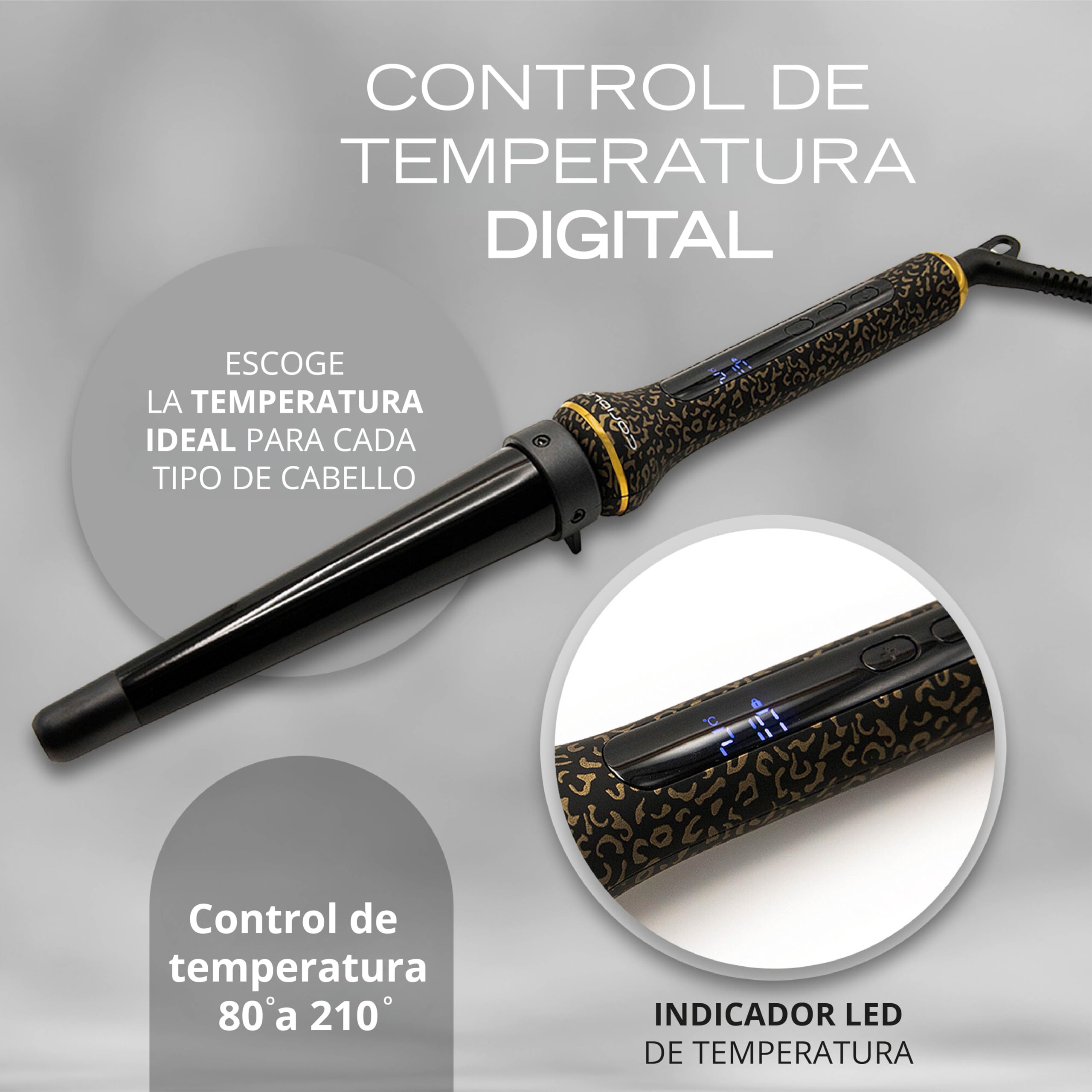 Corioliss Glamour Wand Rizador Pelo Ondas Profesional Cerámica Turmalina 80º-210º