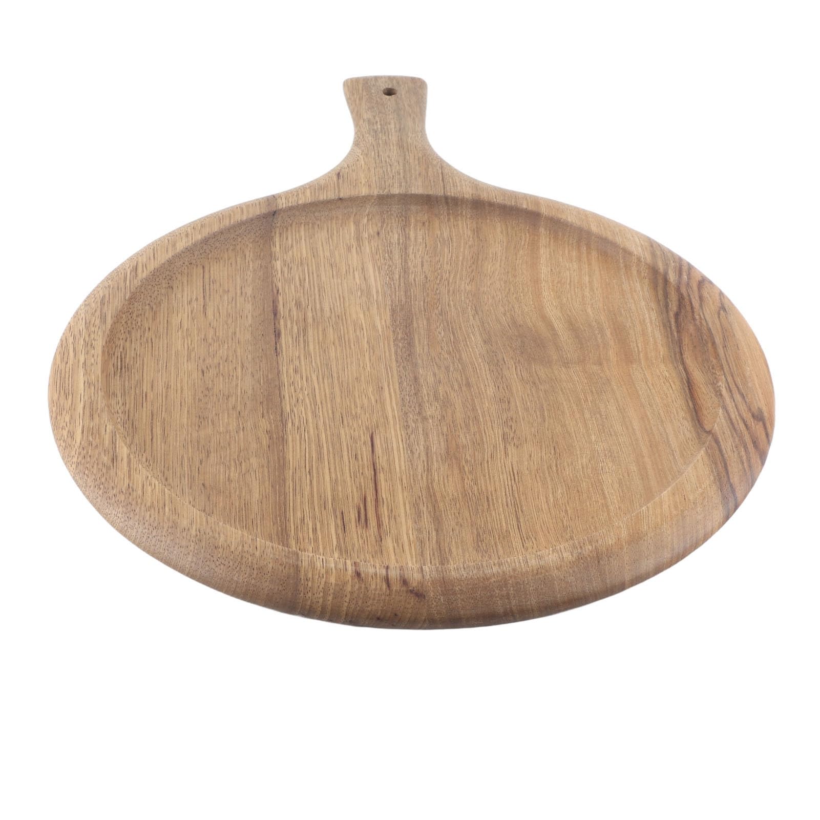 Pizzablech aus Holz, rundes Pizzabrett mit Griff, Schneidebrett, Backgeschirr, Küchen-Backutensilien zum Servieren von Pizza, Sushi, Desserts, Snacks in Restaurants, Cafés und