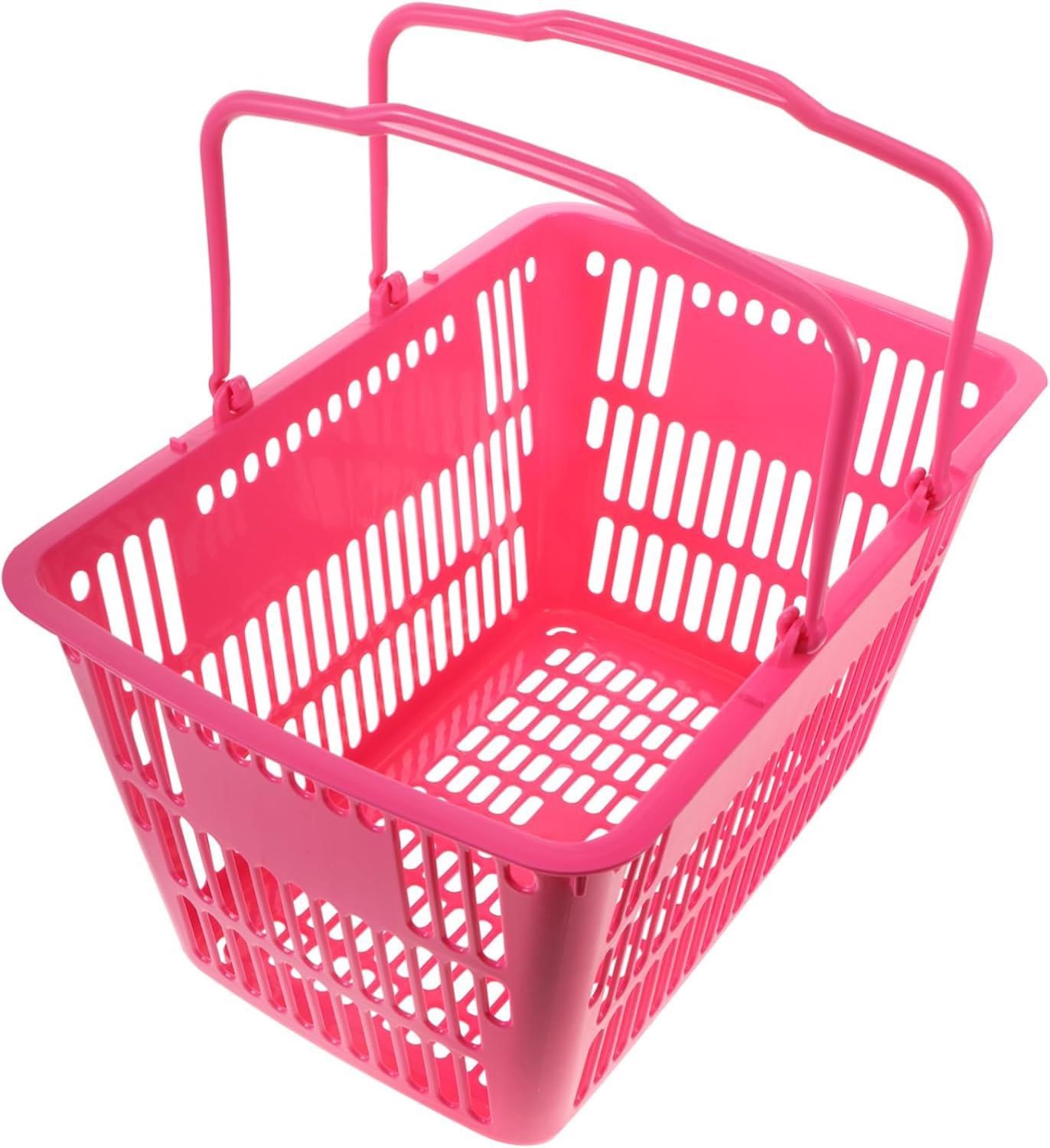 OUNONA Plastic Grocery Basket with Handle Thickened Storage Container for Supermarket Snack Shop Fruit Store Use Sturdy Handheld Organizer for Cosmetics and Sundries