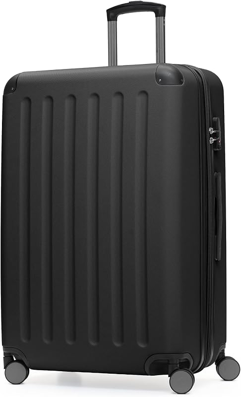 Hauptstadtkoffer Spree - Großer Hartschalen-Koffer, TSA, 4 Doppel-Rollen, Trolley, Rollkoffer, Reisekoffer, Volumenerweiterung, 75 cm, 119 Liter, Schwarz