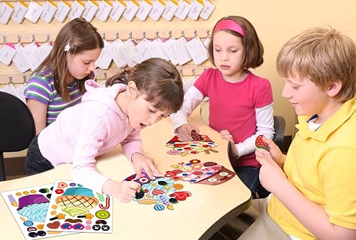 Miniatura 4 de SICOHOME Haz una cara de calcomanías para niños 24 hojas para el día de San Valentín haz tus propias calcomanías para cupcakes calcomanías para