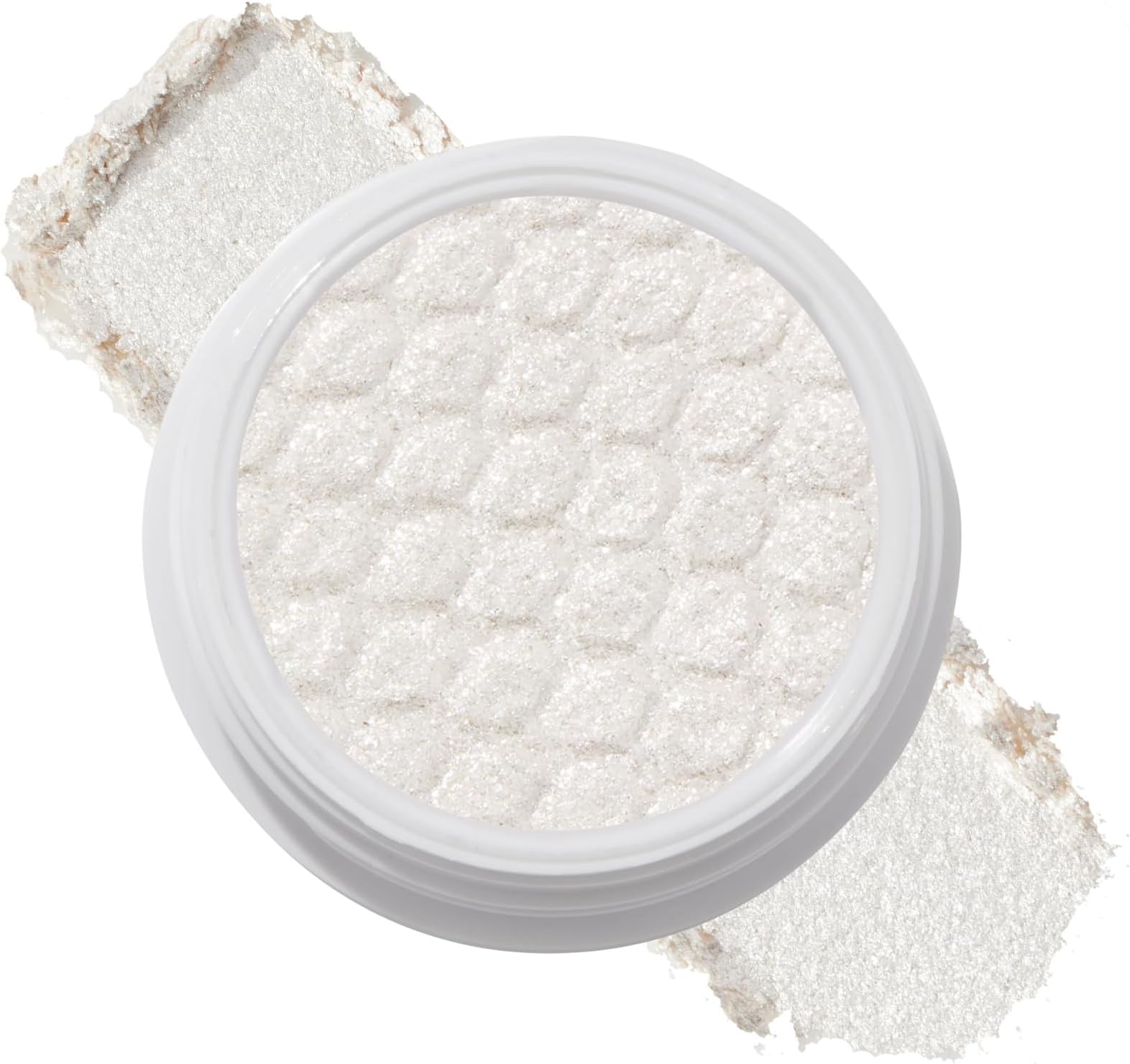 Super Shock Shadow - High-Pigment, Crème-Powder Eye Makeup - Single Glitter Eyeshadow with Minimal Fallout and Unique Bouncy Texture - Metallic Icy White Eyeshadow - Tassel (0.07 oz)