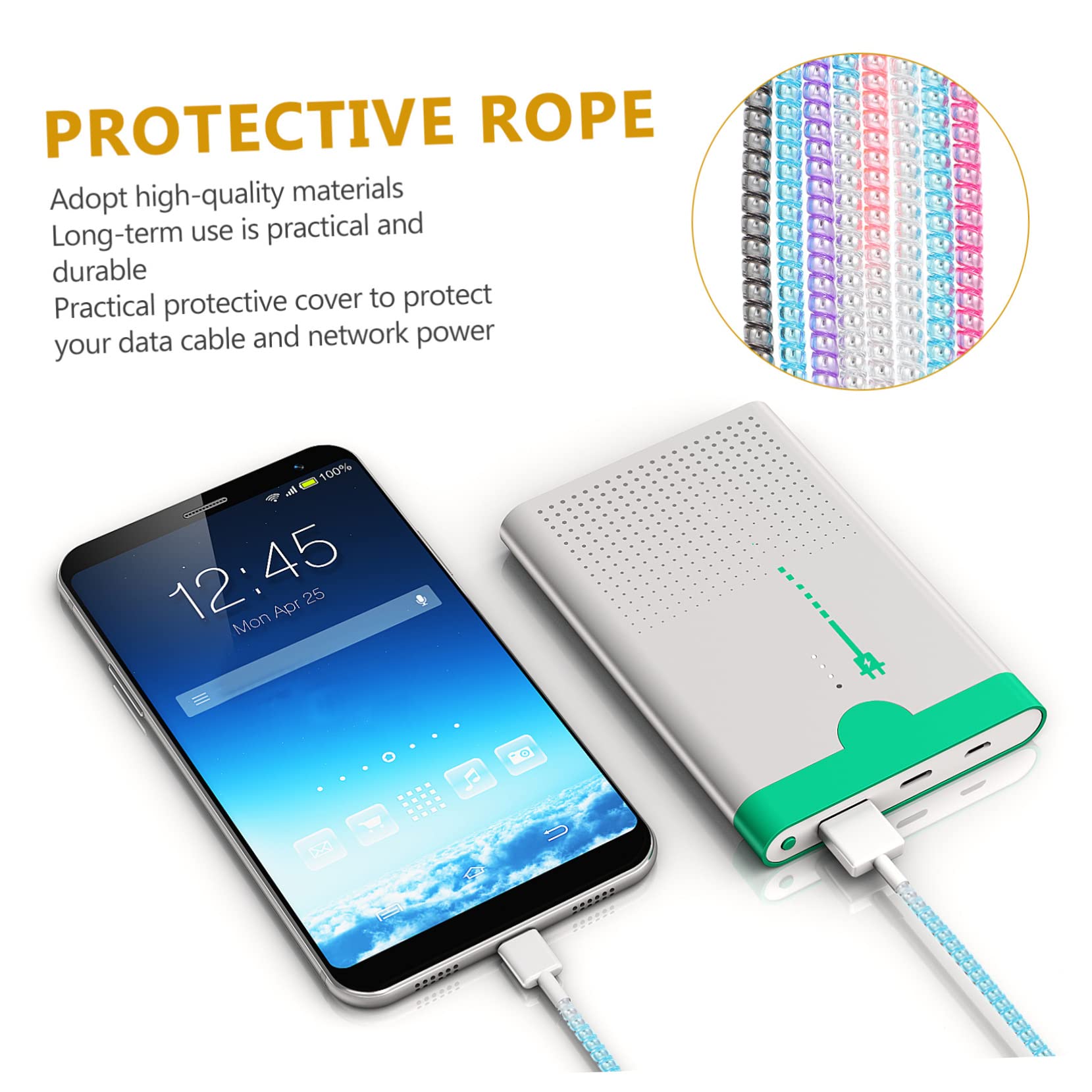 Gadpiparty 8 Stück Kabelhülsen-Set - Flexible Kabelmanagement-Schläuche Aus PVC In Verschiedenen Farben