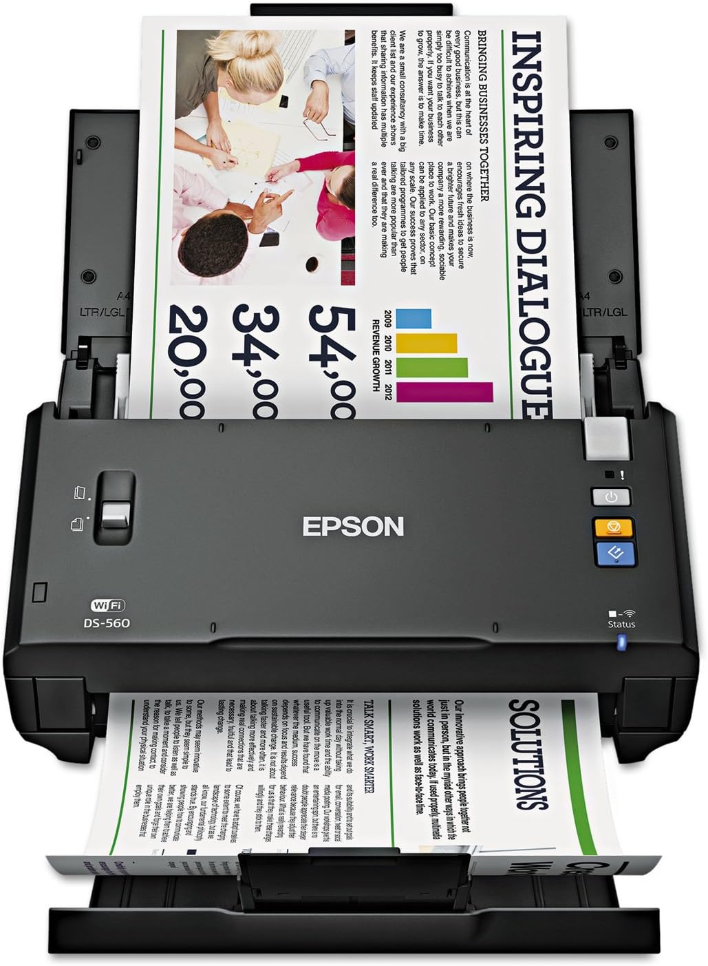 Epson WorkForce DS-560 Wireless Color Document Scanner for PC and Mac, Auto Document Feeder (ADF), Duplex Scanning