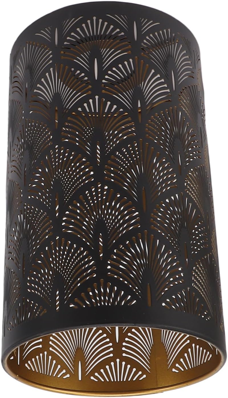 Metal Lampshades, Cylindrical Hollow Out Lampshade, Iron E27 E26 Lamp Cover, Modern Style Decorative Lamp Shades, Table Lamp Floor Light for Bedroom Living Room