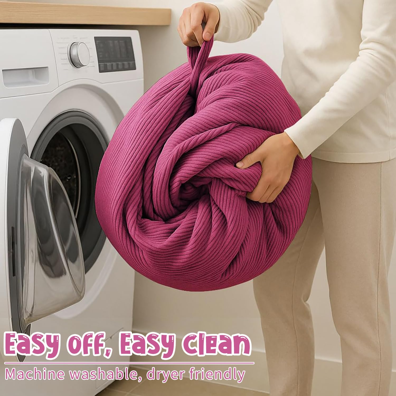 Funda para Silla de puf (sin Relleno) para niños y Adultos Almacenamiento de Animales de Peluche, Pana Suave de,300 L