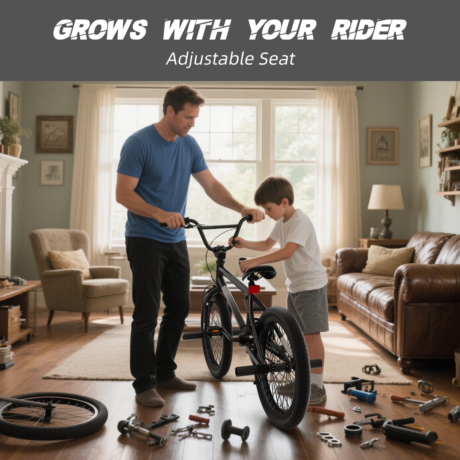 67i Boys BMX Bike 8-12 Years 18"/20" | 4 Steel Pegs, U-Brakes, Adjustable Seat & Hi-Ten Steel Frame | Lightweight 2.35" Tires for Park & Street Riding