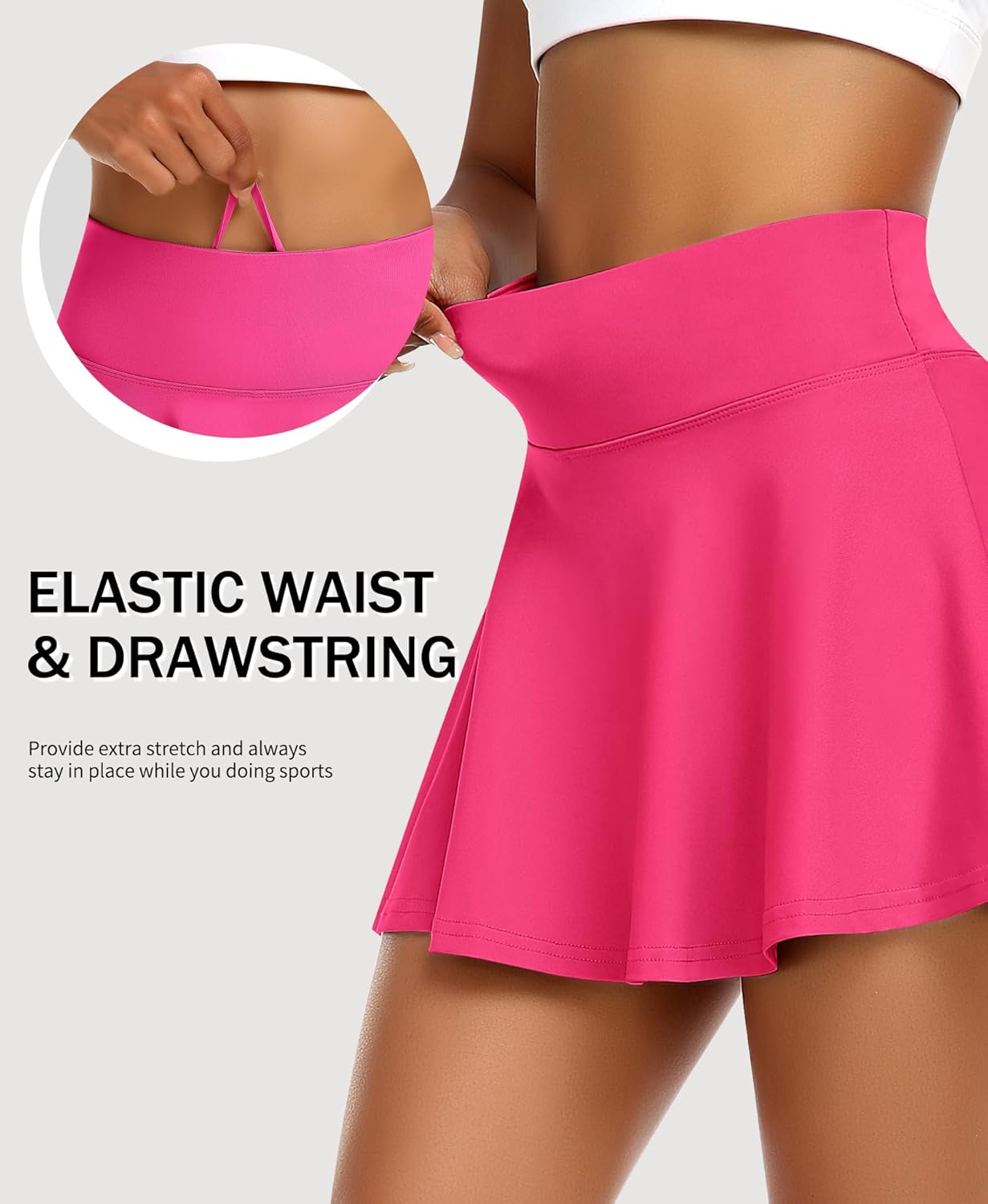 JoyGirl Womens Tennis Skirt with Shorts Pleated Golf Skorts with Pockets High Waisted Athletic Workout Running Skirts - Image 3