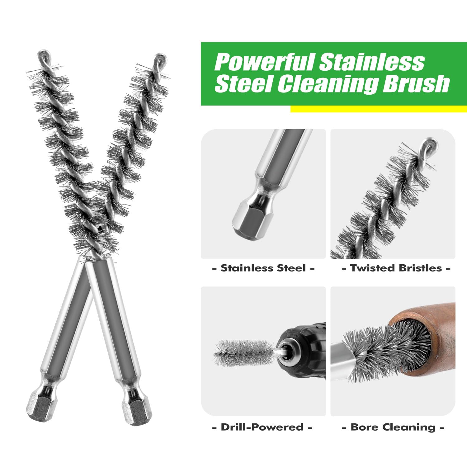 Bore Brush Set - Engine & Pipe Cleaning Kit -4 Bore Brush Set - Engine & Pipe Cleaning Kit -4