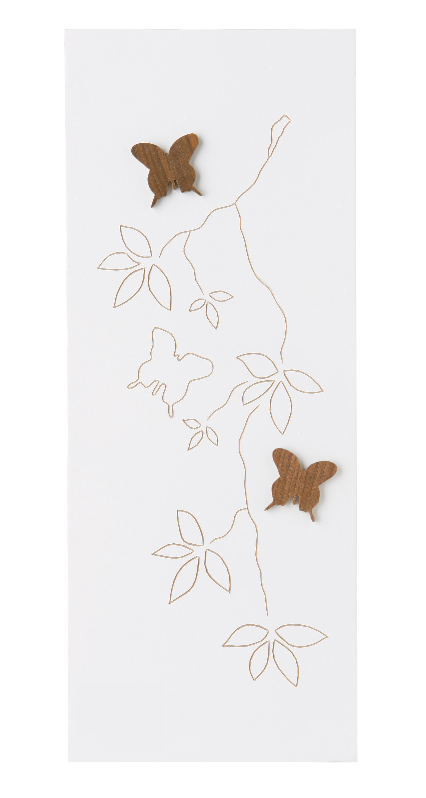 B&Q -  White Floral Carving Wall Art