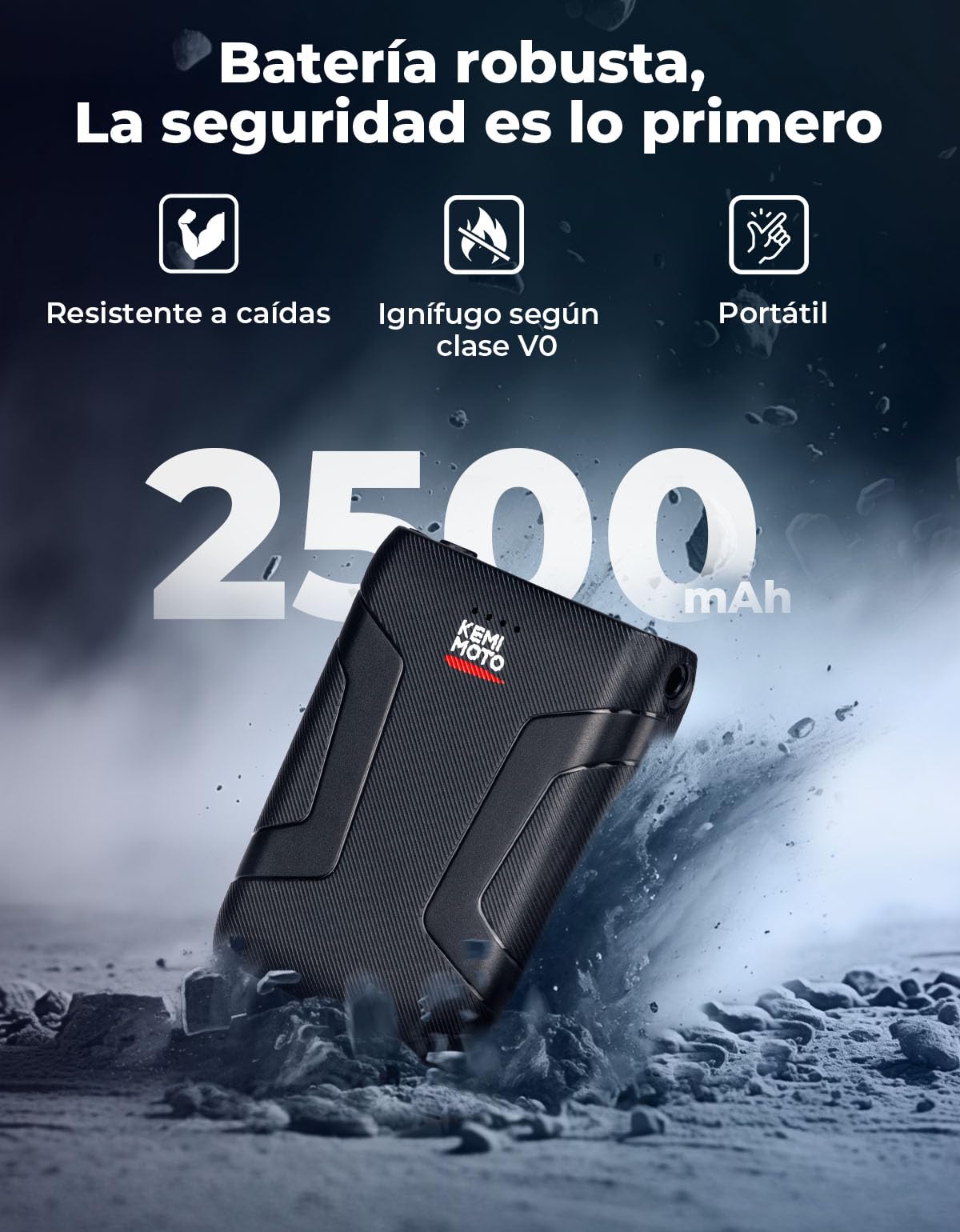 KEMIMOTO Guantes Moto Calefactables, Retención de Calor Desde -20℃ a -5℃, con Protección de Almohadilla EVA, 3 Niveles de Calefacción y 2500mAH, Esquí, Patinaje Actividades de Invierno