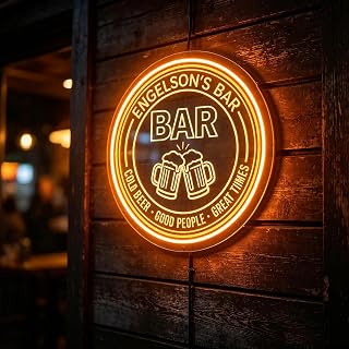 Personalisiertes Neon-Schild für die Hausbar, individuelle Deko für die Männerhöhle, Cocktail-Wanddeko für die Männerhöhle, personalisiertes Geschenk für ihn, Geschenk für Papa/Männer