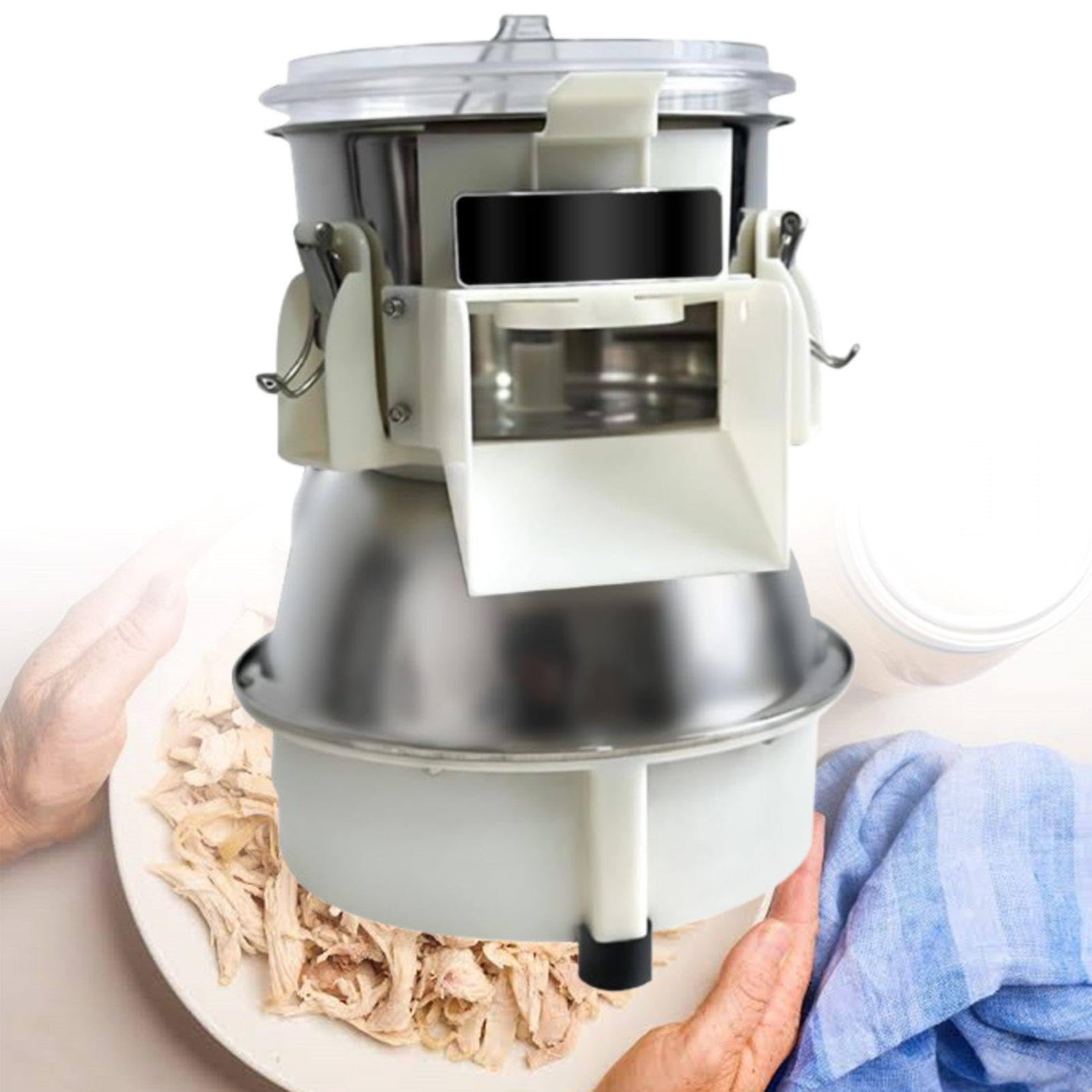 MhWrughts Commercial Electric Chicken Breast Shredder, High Torque Meat Fiber Shredder Machine 120-240 lb/h, Built for Continuous Restaurant & Food Processing Use