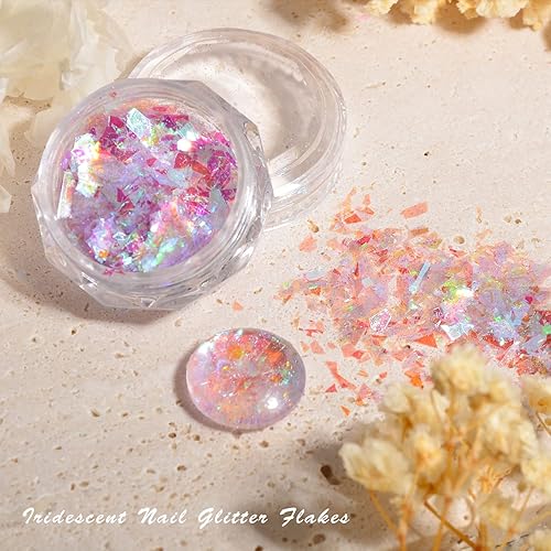 Miniatura 7 de QIMYAR 6 colores de sirena para arte de uñas, copos de purpurina de colores, copos de uñas de sirena, calcomanías de lentejuelas para uñas, arte de