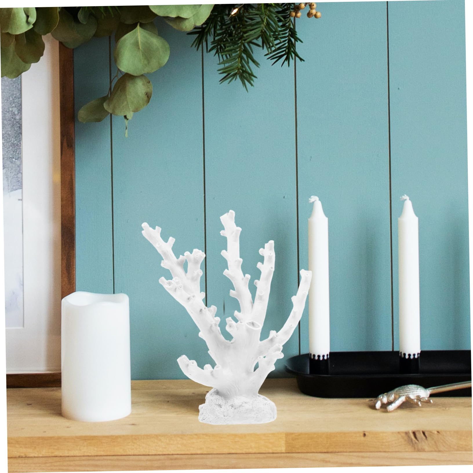 Cabilock Adornos de Coral de Resina de Estilo Mediterráneo Decoración Artificial para Acuario Adorno Paisajístico para Peceras para Entrada y Sala de Estar