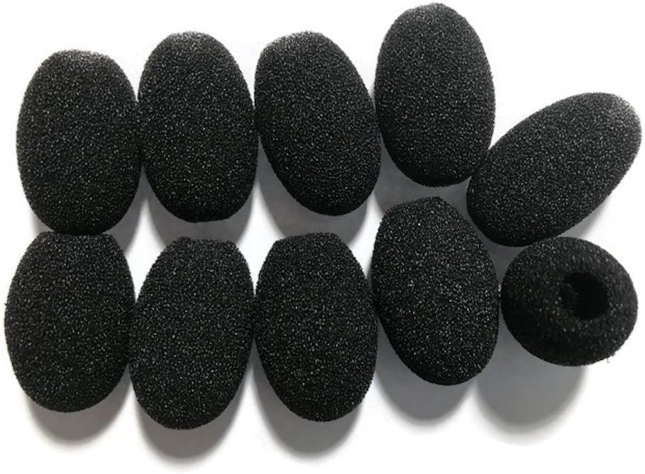 Universal Foam Headset Microphone Cushions (Windscreens) | 10-Pack | Compatible with Plantronics, GN, Jabra, Logitech, Panasonic, VXI -14101-03