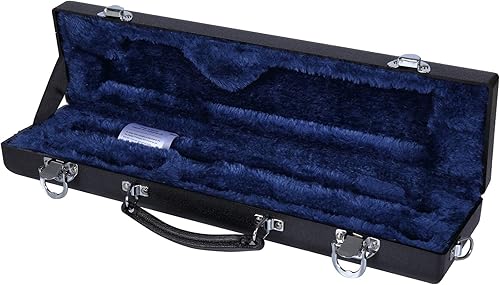Miniatura 15 de Crossrock Funda para saxofón tenor ABS – Textura de diamante azul contorneado, interior de terciopelo azul profundo, bolsillo para accesorios