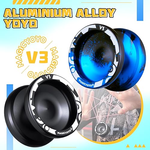 Miniatura 103 de MAGICYOYO Yoyos responsivos para niños principiantes, paquete de 2 Pro Yoyo, Yo Yo V3 de metal de doble función, yoyos de plástico K1 Plus con 12