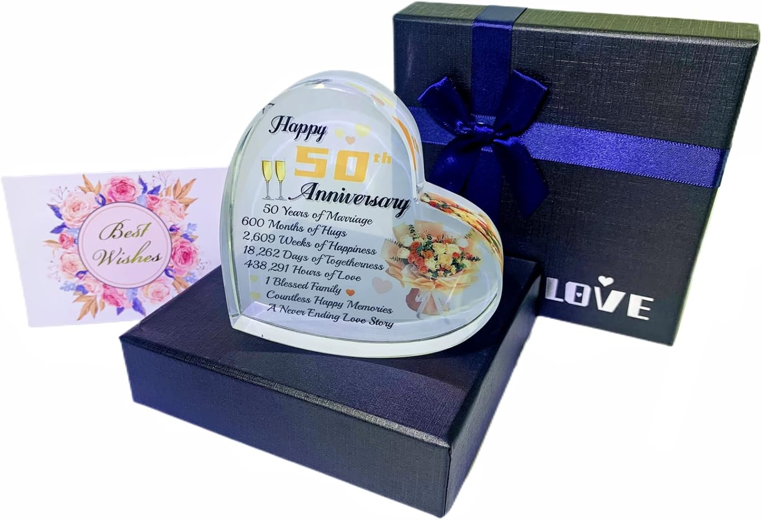 50th Golden Wedding Anniversary Romantic Gifts for Women,50 Years