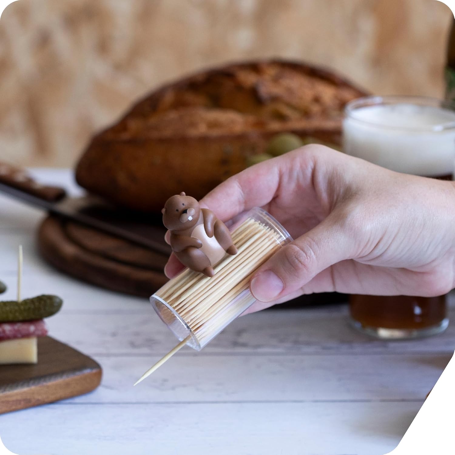 PELEG DESIGN Toothpick Holder - Playful Toothpick Dispenser, Fun and Decorative Plastic Toothpick Holder for Easy Access During Meals or Gatherings (Woody) image 3