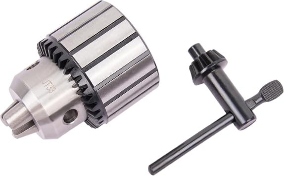 HFSR Drill Press Chuck with Key JT33 Taper Mount 3-Jaw for Lathes Drilling Machine 1/32"-1/2"1-13mm