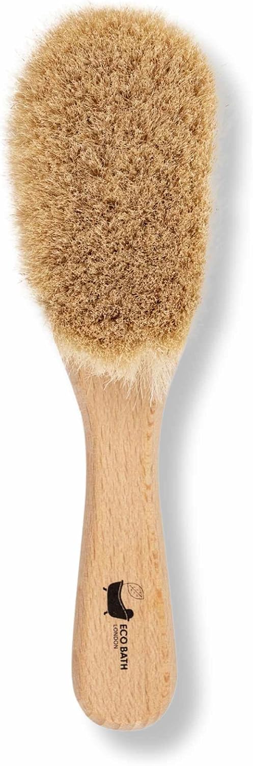 Eco Bath London Baby Brush with Goat Hair - Ultra Soft Baby Bath Brush for Newborns, 100% Natural Baby Brush