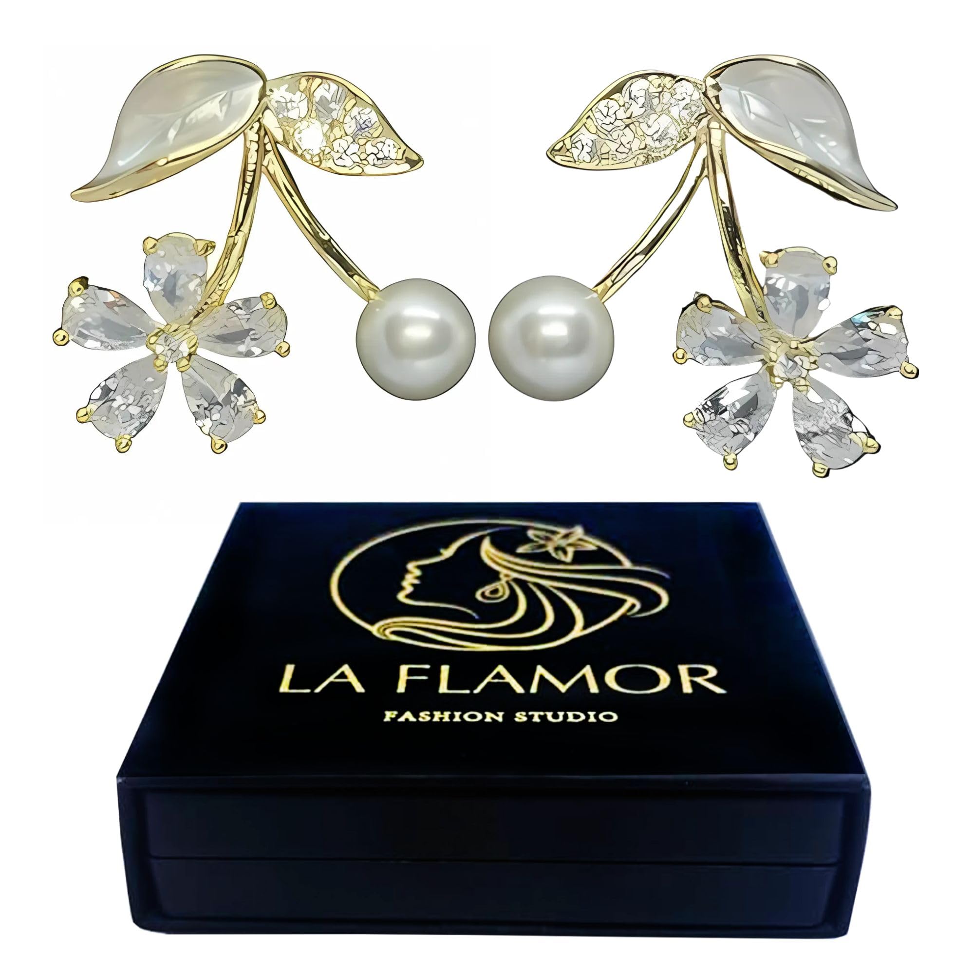 LA FLAMOR Premium Gold Plated Earrings | Trendy Stylish Studs for Work & Casual Wear | Korean Fashion Jewelry | Gifting for Women & Girls (B0DBDTCS2Z) Amazon Price History, Amazon Price Tracker