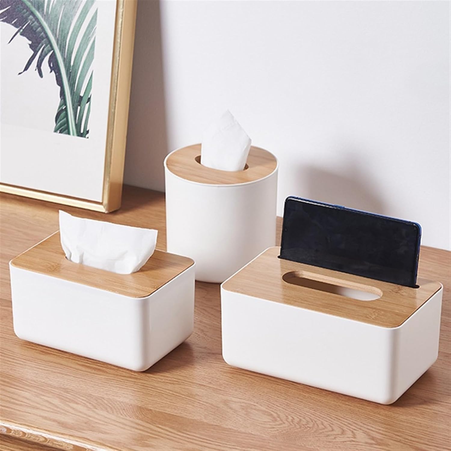 Tissue Box Holder Desktop Tissue Paper Box Storage Rack Wood Cover Napkin Case Square Plastic Tissues Holder Kitchen Living Room Decorative Napkin Holder (Color : 5)