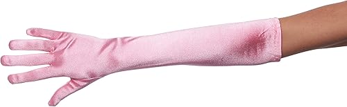 Over Elbow - Guantes de satén muy largos de 19 pulgadas, color rosa chicle, Bubblegum Pink (rosado)