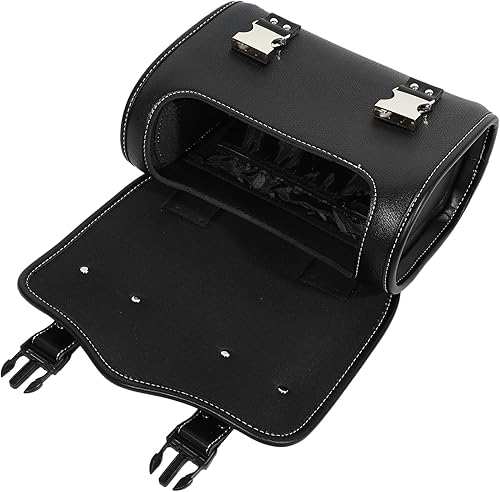 Miniatura 9 de X AUTOHAUX Bolsa de herramientas para motocicleta, bolsa de equipaje de ciclismo, impermeable, hebilla de liberación rápida, color negro, 10.63 x