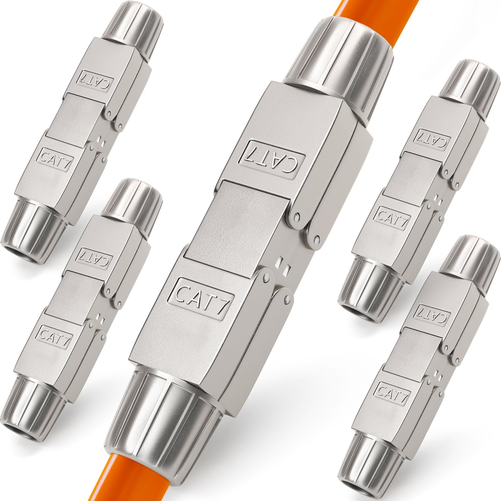 HB-DIGITAL 5x CAT 7 LSA werkzeugloser Netzwerkkabel Verbinder CAT 7 STP feldkonfektionierbare Kupplung Adapter Verlängerung für LAN Verlegekabel Ethernet Installationskabel