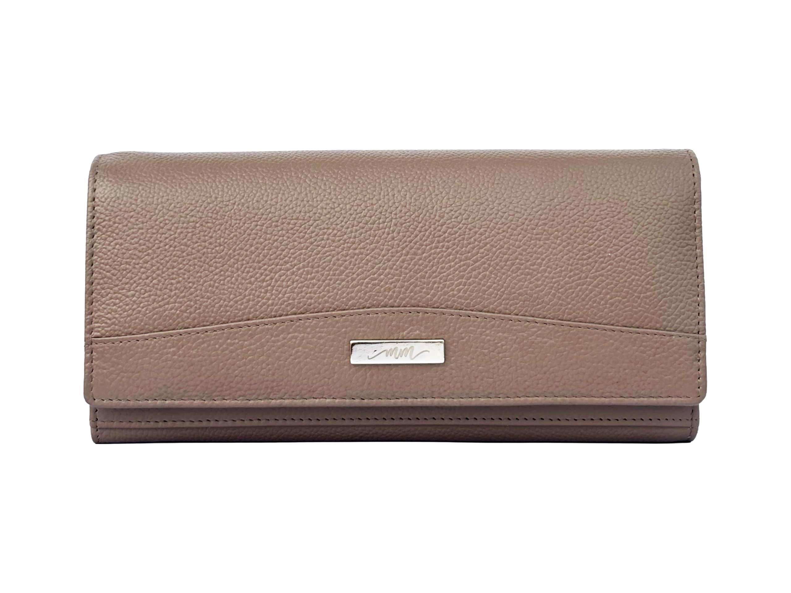 | Women’s Genuine Leather Long Wallet | Clutch Wallet with Multiple Compartment Card Slots | Zipper Pocket & Magnet Button Closurewith Card Holder | Stylish Everyday Clutch (Taupe)-image-29