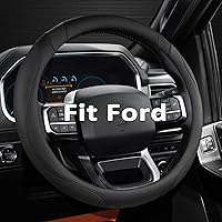West Llama Custom Steering Wheel Cover for Ford F-150 F-250 F-350 Expedition - Black Microfiber Leather Anti-Slip Grip