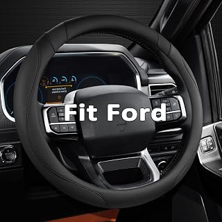 West Llama Custom Steering Wheel Cover for Ford F-150 F-250 F-350 Expedition - Black Microfiber Leather Anti-Slip Grip