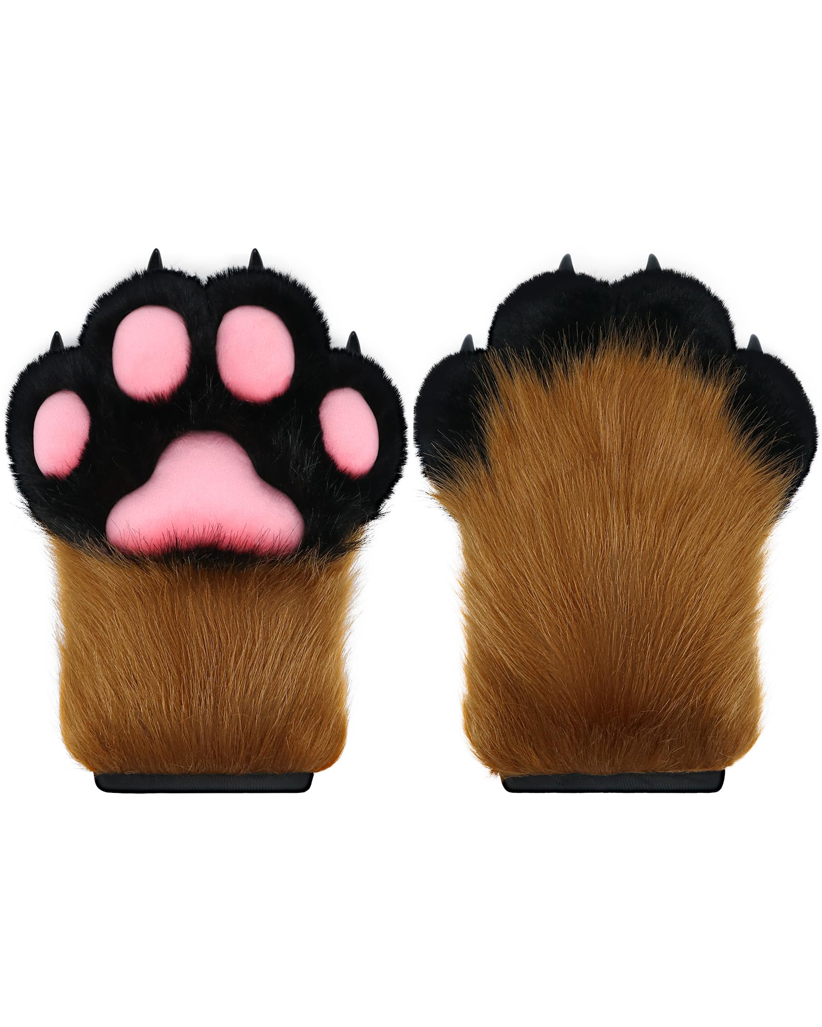 Cosplay Animal Extended Fluffy Plastic Claws for Cat Fursuit Paws Gloves Adults Costume Accessories Set