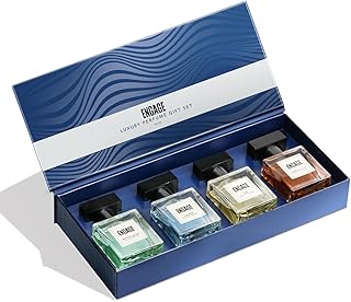 Engage Luxury Perfume Gifts For Men, 100ml, Long Lasting Smell, Best Birthday, Anniversary Gift Hamper by ITC, Eau De Parfum, Travel Sized Combo, 25ml x 4