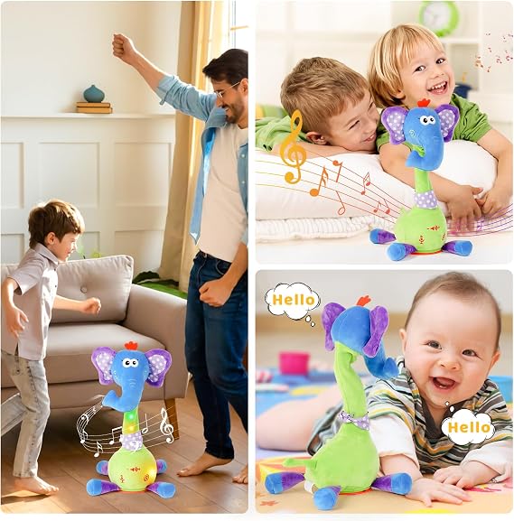 Volume Control Singing Dancing Elephant Toy Repeating Baby Interactive Toys