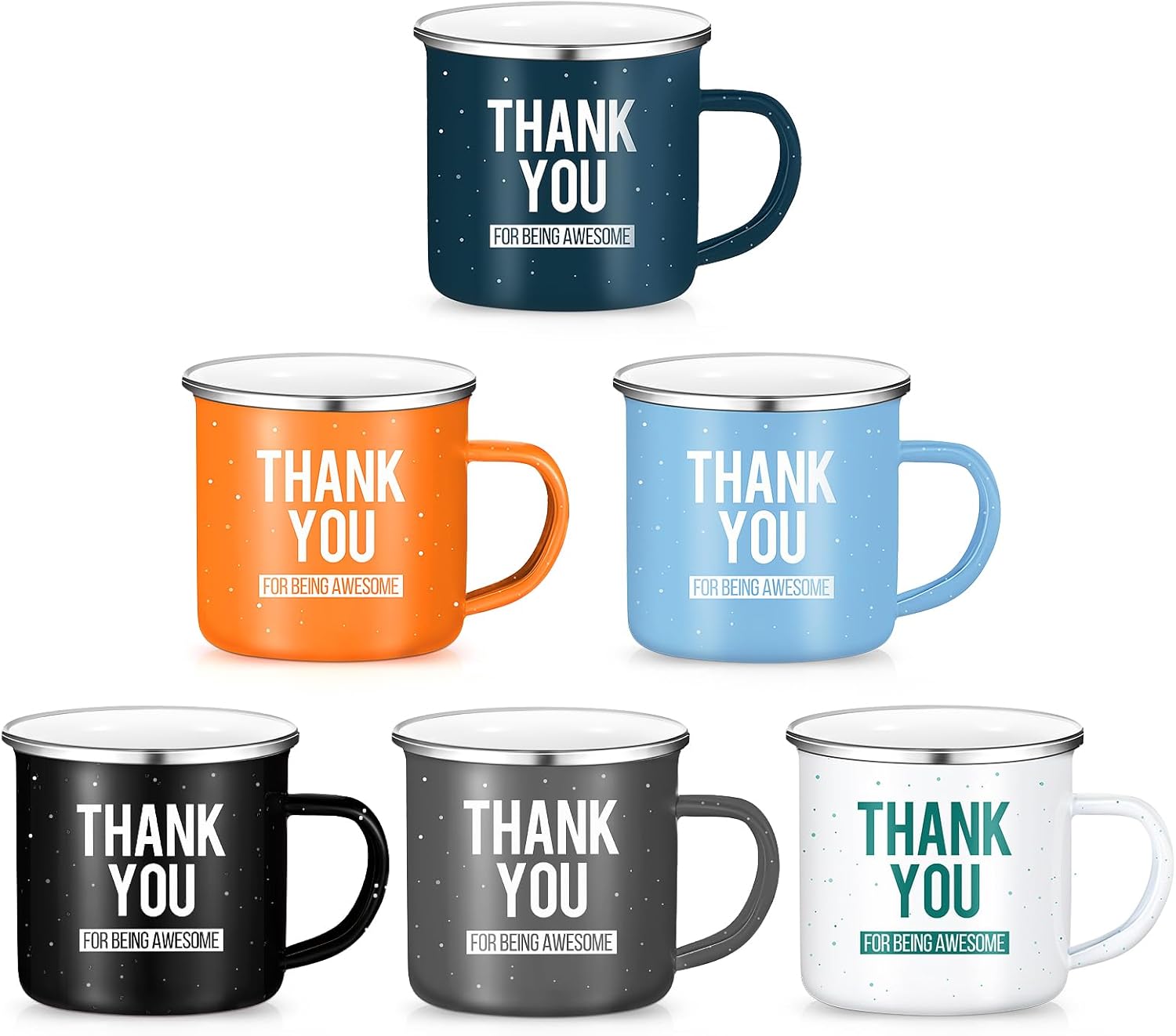 Sieral 12 Pcs Employee Appreciation Gift for Coworkers, Bulk Employee Thank You Gifts, Office Appreciation Gifts 12 oz Coworker Coffee Mugs Thank You for Being Awesome Enamel Mugs (Fresh Color)