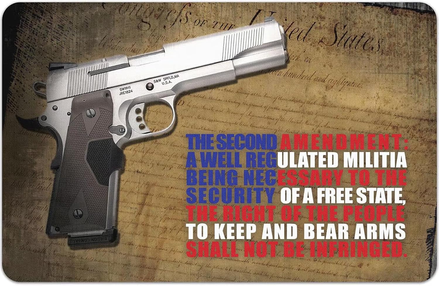 TekMat Original 11" x 17" Patriotic - 1/8" Thick Oil Resistant Non-Slip Waterproof Scratchproof Washable Handgun Maintenance & Cleaning Mat