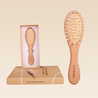 Wooden Baby Hair Brush for Toddler Girls and Boys,Newborn Girl and Boy Comb Set Gentle Toddler Comb，Bath EssentialsHair Brush,Scalp, Styling,Baby Hair Care Best Baby Hair (Collocation 3, 1 PC)