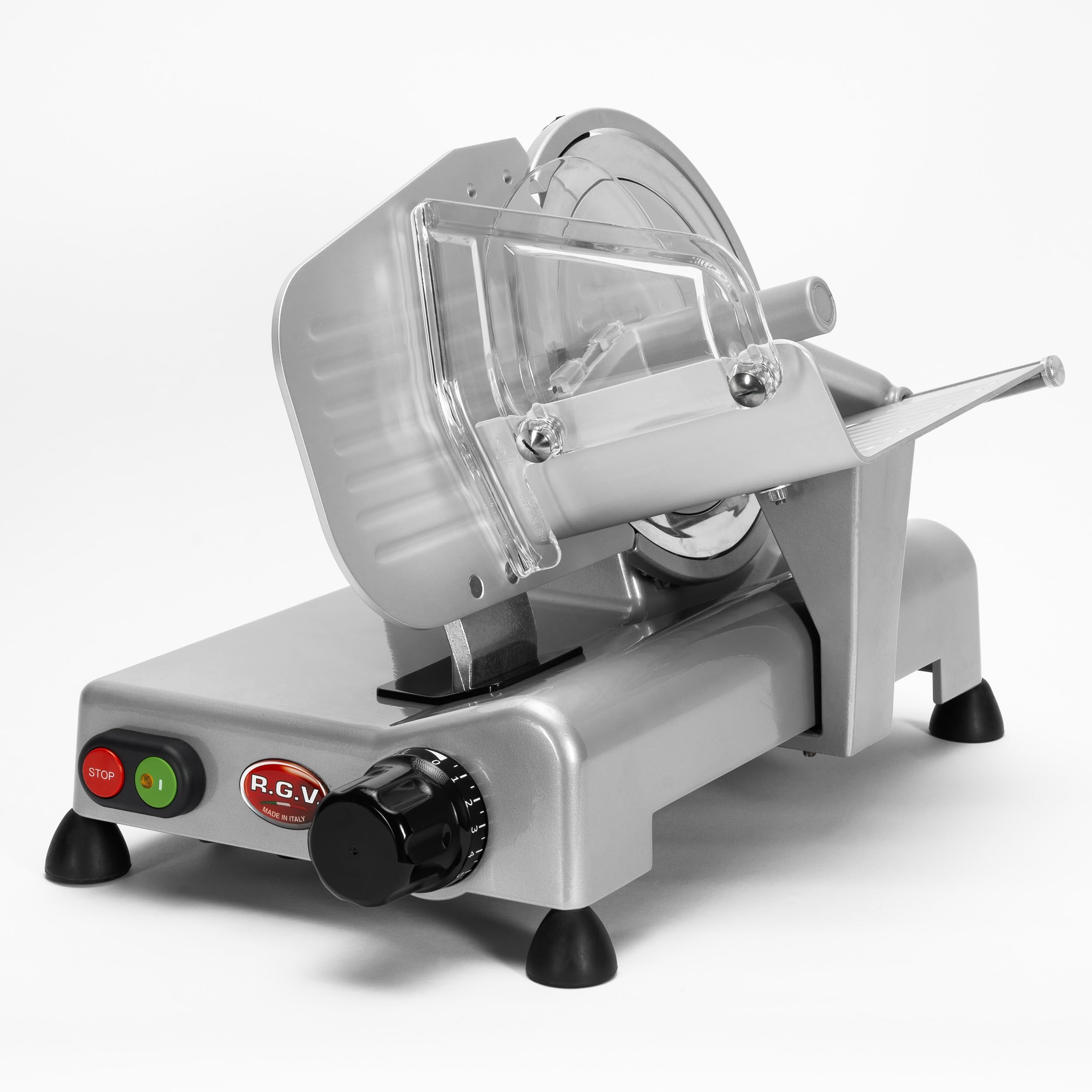 RGV Affettatrice Lusso 195GL - Lama Ø195mm, Affettatrice 110W, Affilatoio non Incluso, Spessore Regolabile 0–16 mm
