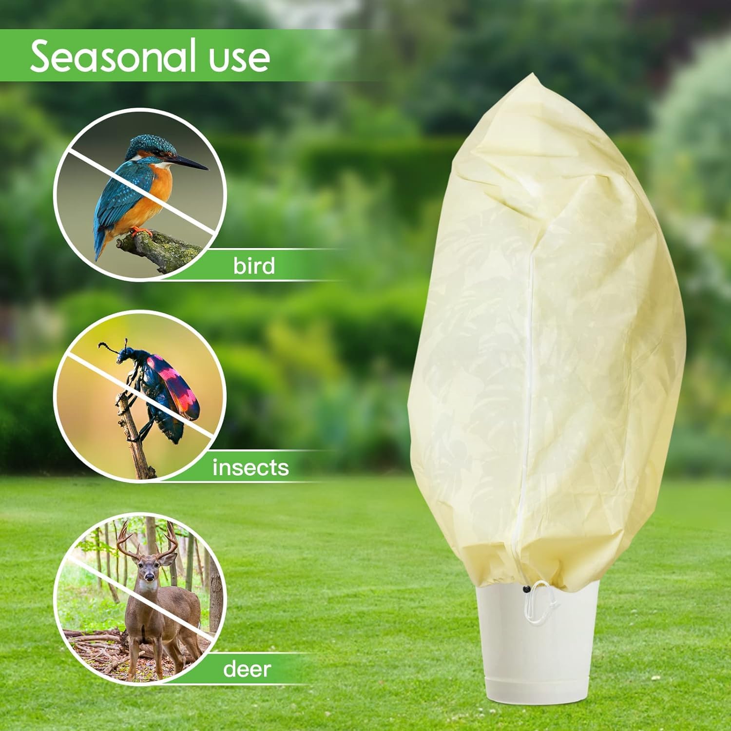 Bonviee 4 paquetes de cubiertas para plantas con protección contra congelación de 47.24 x 70.86 pulgadas, cubiertas grandes para árboles, mantas de protección contra heladas para plantas, fundas