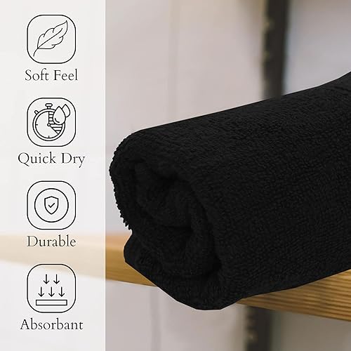 Miniatura 9 de GOLD TEXTILES Toallas de mano grises prémium para baño a granel, 100% algodón hilado en anillo (paquete de 120, 16 x 30 pulgadas), lujosas, suaves,