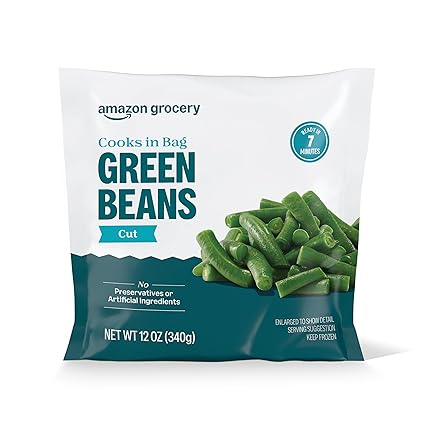 Amazon Grocery, Green Beans, Cut, 12 Oz, Frozen